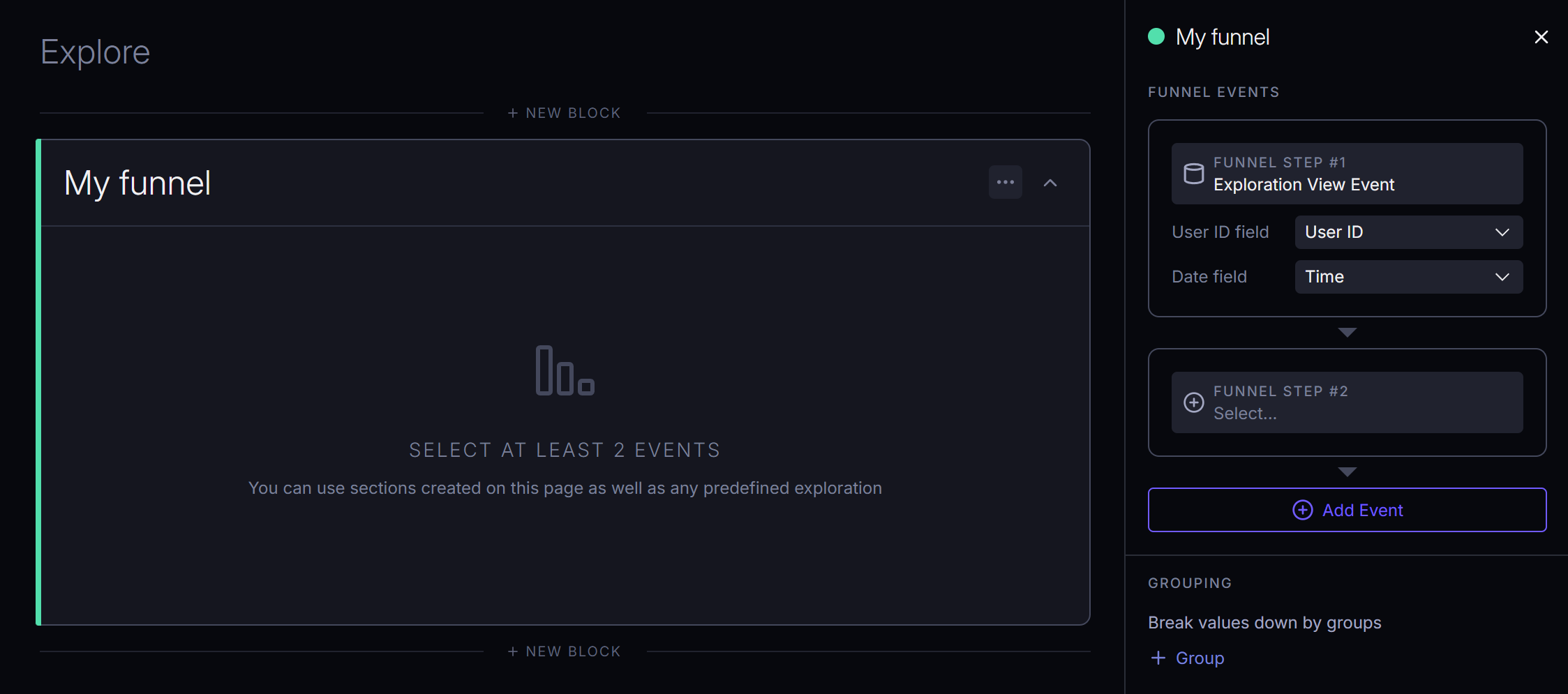 Configuring a Funnel chart